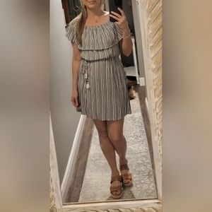 Blue and White Striped Dress